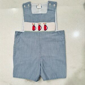 Silly Goose Smocked John John Outfit Jon Jon Size 12 Months EUC